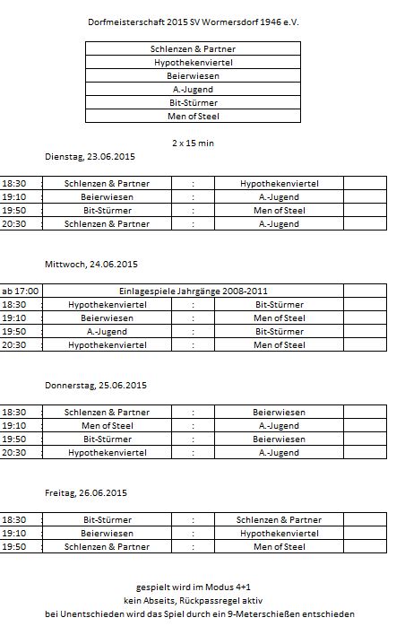 Dorfmeisterschaft 2015